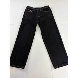 Empyre Jeans Womens 25 Black Denim Graffiti Logo Skater Punk Grunge Rap